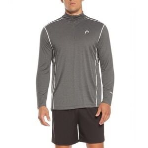HEAD MF0009GT Dark Gray Heathered Quarter Zip Long Sleeve Active Shirt Large